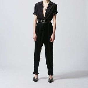 NWT The Kooples - Satin effect flowing trousers with knotted waist - sold out